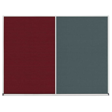 United Visual Products Triple Door Radius Corkboard, 96"x48", Sat, UV7006RC-SATIN-COBACC UV7006RC-SATIN-COBACC